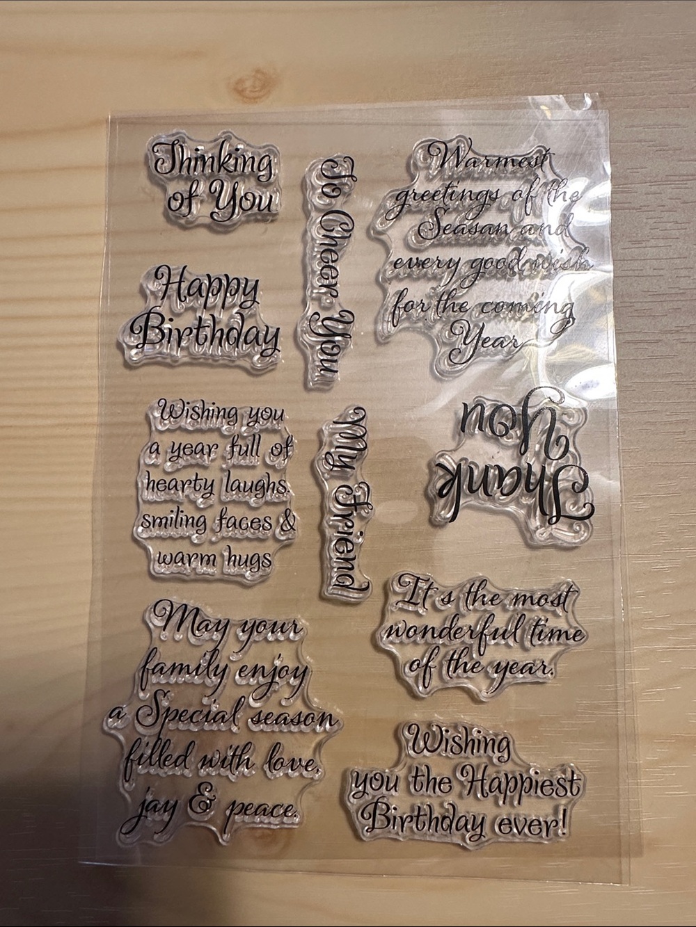 Clear Sentiment Stamps - Black